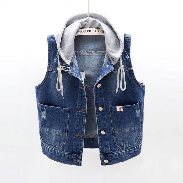 women's vests small size women sleeveless hooded denim jackets spring autumn korean fashion short vest coats blue jeans streetwear, Black;white
women's vests small size women sleeveless hooded denim jackets spring autumn korean fashion short vest coats blue jeans streetwear, Black;white