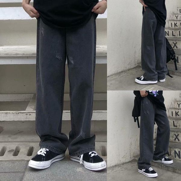 men's jeans high street loose casual pants solid color baggy denim for men wide leg hip hop goth t6, Blue
men's jeans high street loose casual pants solid color baggy denim for men wide leg hip hop goth t6, Blue