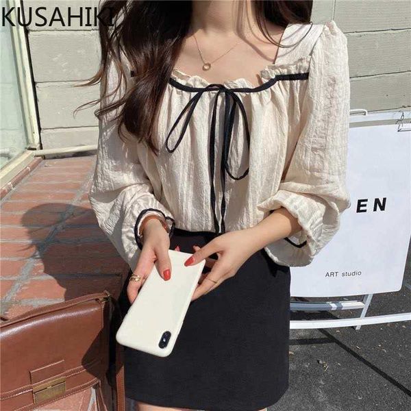 korean square collar bow tie women blouse puff sleeve elegant blusas shirt spring pullover femme 6f299 210603, White
korean square collar bow tie women blouse puff sleeve elegant blusas shirt spring pullover femme 6f299 210603, White