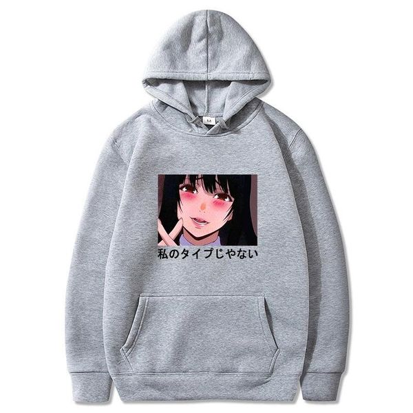 women's hoodies & sweatshirts japan anime kakegurui yumeko jabami print sweatshirt women men pullover streetwear casual autumn clothi, Black