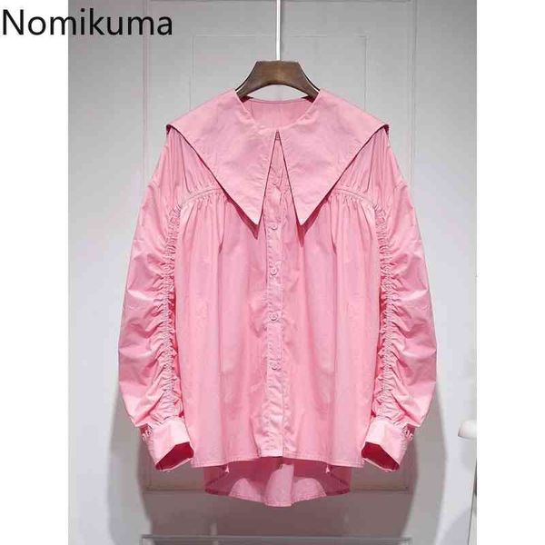 nomikuma women blouse korean medium-long sailor collar spring new pleated puff sleeve causal blusas shirt 6g584 210427, White
nomikuma women blouse korean medium-long sailor collar spring new pleated puff sleeve causal blusas shirt 6g584 210427, White