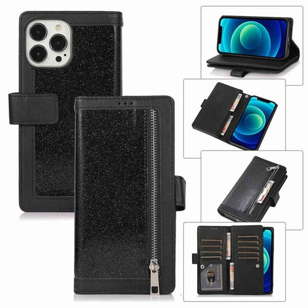 zipper wallet phone cases for iphone 13 12 11 pro max x xs xr 7 8 plus, shiny glitter pu leather 9 cards flip stand cover case with coin
zipper wallet phone cases for iphone 13 12 11 pro max x xs xr 7 8 plus, shiny glitter pu leather 9 cards flip stand cover case with coin