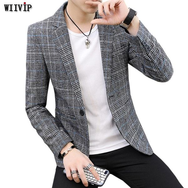 men's suits & blazers men fashion full sleeve single button plaid spring autumn winter slim casual yw253, White;black
men's suits & blazers men fashion full sleeve single button plaid spring autumn winter slim casual yw253, White;black