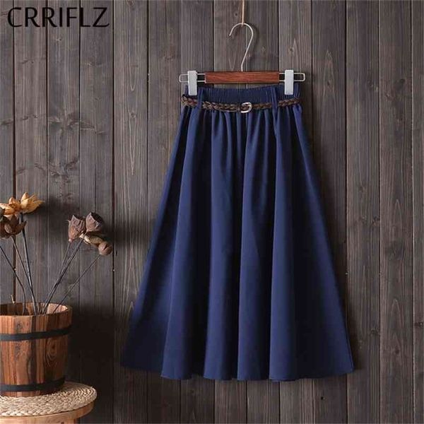 crriflz midi knee length summer skirt women with belt fashion korean ladies high waist pleated a-line school female 210708, Black
crriflz midi knee length summer skirt women with belt fashion korean ladies high waist pleated a-line school female 210708, Black