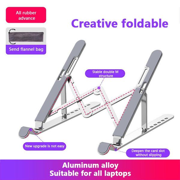 aluminum alloy tablet bracket height adjustment mount foldable portable lapstand holder rack lightweight durable pc stands
aluminum alloy tablet bracket height adjustment mount foldable portable lapstand holder rack lightweight durable pc stands