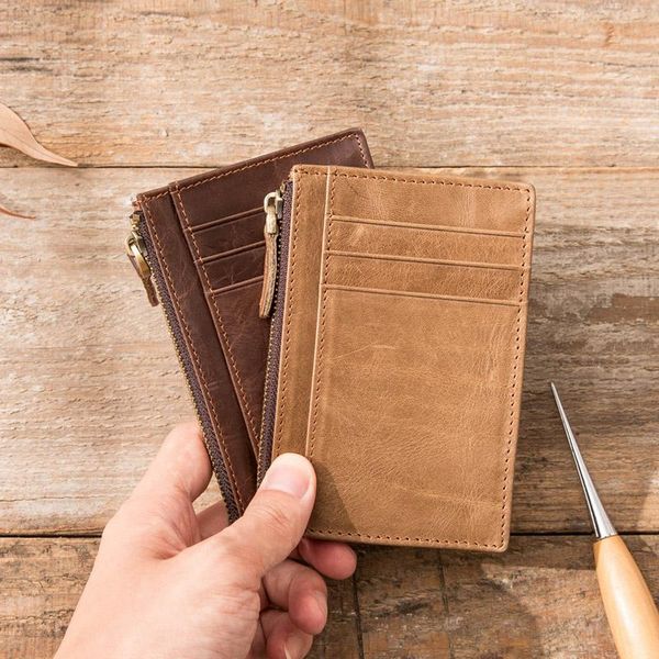 card holders vintage men's holder, multifunctional leather zipper wallet, holder, Brown;gray
card holders vintage men's holder, multifunctional leather zipper wallet, holder, Brown;gray