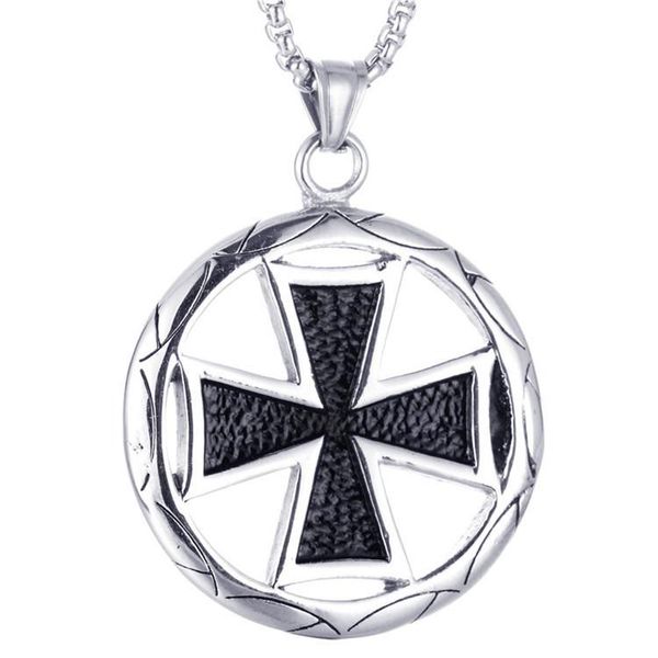 pendant necklaces fashion cross necklace round for men stainless steel knights templar punk male jewelry, Silver
pendant necklaces fashion cross necklace round for men stainless steel knights templar punk male jewelry, Silver