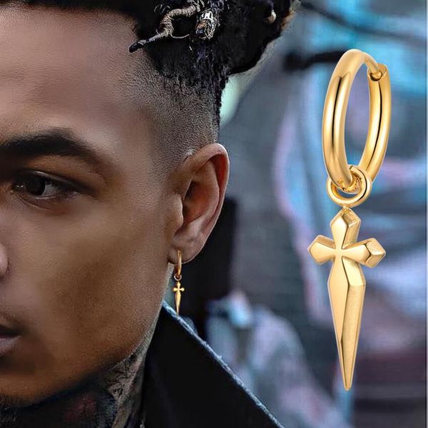 hoop & huggie cross earrings,dagger hoops earring, stainless steel gothic sword earing, men hip-hop jewelry, Golden;silver
hoop & huggie cross earrings,dagger hoops earring, stainless steel gothic sword earing, men hip-hop jewelry, Golden;silver
