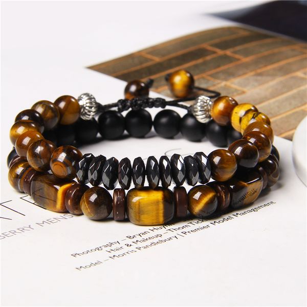 2 chains bracelet set men vintage stretch bracelets natural rectangle tiger eye stone bead bangle handmade jewelry women pulsera, Black
2 chains bracelet set men vintage stretch bracelets natural rectangle tiger eye stone bead bangle handmade jewelry women pulsera, Black