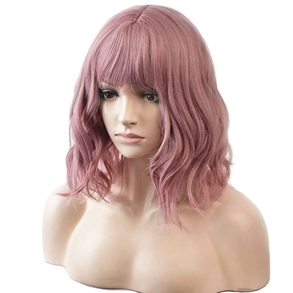 new style bob hair women's 14inch wave synthetic natural wig for ladys cosplay pink purple black color
new style bob hair women's 14inch wave synthetic natural wig for ladys cosplay pink purple black color