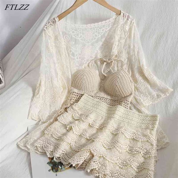 summer women beach style three piece sets lace sun protection shirt -up frayed sling layered shorts 210430, White
summer women beach style three piece sets lace sun protection shirt -up frayed sling layered shorts 210430, White