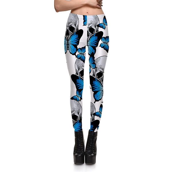 women's leggings fitness blue flirtatious butterfly skull stretch digital print pencil pants trousers, Black
women's leggings fitness blue flirtatious butterfly skull stretch digital print pencil pants trousers, Black