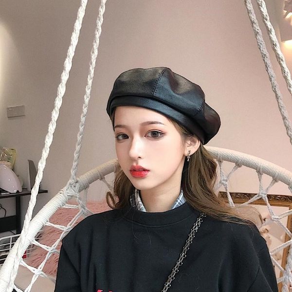 brand caps japanese leather octagonal hat net red same pu leather hat pumpkin children autumn and winter korean printmaker britain, Blue;gray
brand caps japanese leather octagonal hat net red same pu leather hat pumpkin children autumn and winter korean printmaker britain, Blue;gray