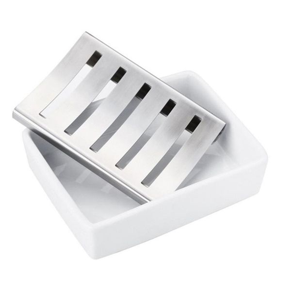 soap dishes stainless steel bathroom dish holder ceramic container box double layers rack for kitchen - rectangular/size:
soap dishes stainless steel bathroom dish holder ceramic container box double layers rack for kitchen - rectangular/size: