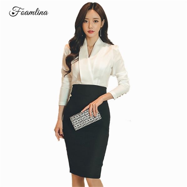 formal office ladies ol work pencil dress women patchwork long sleeve autumn vintage midi bodycon sheath es 210603, Black;gray
formal office ladies ol work pencil dress women patchwork long sleeve autumn vintage midi bodycon sheath es 210603, Black;gray