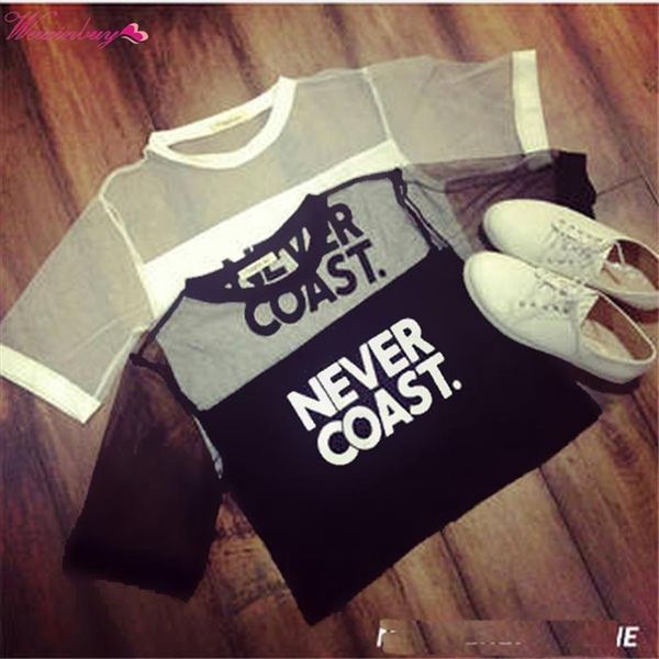 girls loose crop womens crew neck see through gauze street style o letter short y3, White
girls loose crop womens crew neck see through gauze street style o letter short y3, White