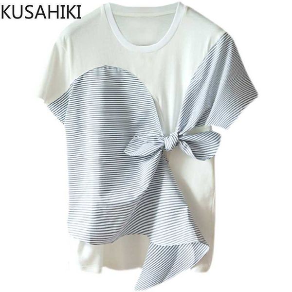 irregular stripe bowknot patchwork t shirts korean short sleeve o-neck graphic tee causal shirt 6g252 210603, White
irregular stripe bowknot patchwork t shirts korean short sleeve o-neck graphic tee causal shirt 6g252 210603, White