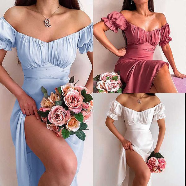 casual dresses off shoulder short sleeve bodycon party dress women 2021 summer club split long ladies strap for robe femme zd, Black;gray
casual dresses off shoulder short sleeve bodycon party dress women 2021 summer club split long ladies strap for robe femme zd, Black;gray