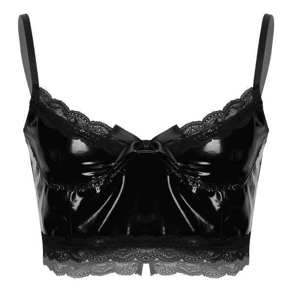 mens lingerie sissy vest patent leather punk gothic lace trim bowknot sleeveless crop nightwear for rock concert, Black;white
mens lingerie sissy vest patent leather punk gothic lace trim bowknot sleeveless crop nightwear for rock concert, Black;white