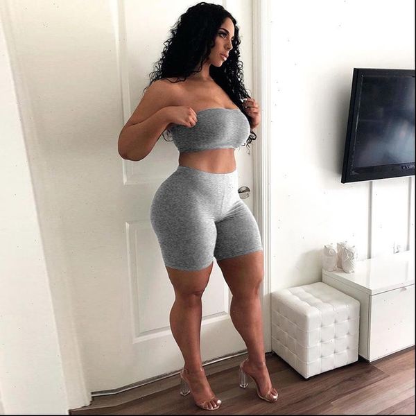summer strapless tracksuit two women tracksuits piece set outfit streetwear suit crop and sheath shorts birthday, Gray
summer strapless tracksuit two women tracksuits piece set outfit streetwear suit crop and sheath shorts birthday, Gray