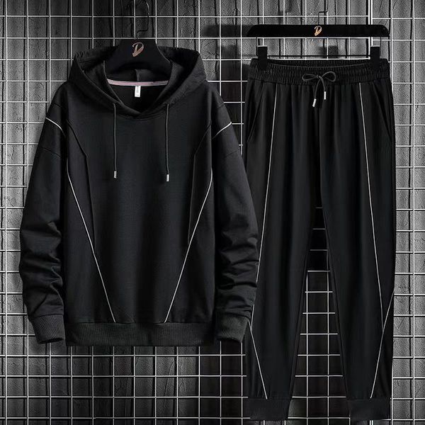 jogging clothing spring and autumn suit men's plus fat size hooded long-sleeved trousers sports leisure two-piece, Black;red
jogging clothing spring and autumn suit men's plus fat size hooded long-sleeved trousers sports leisure two-piece, Black;red