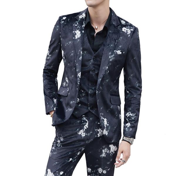 spring three-piece men suits jacket vest pant fashion suit blazers and trousers floral printed asian size s-5xl men's &, White;black
spring three-piece men suits jacket vest pant fashion suit blazers and trousers floral printed asian size s-5xl men's &, White;black