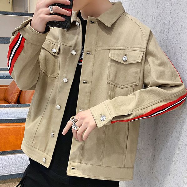 men's jackets men spring autumn casual fashion trend khaki slim bomber male jean mens coats outwear z9yg, Black;brown
men's jackets men spring autumn casual fashion trend khaki slim bomber male jean mens coats outwear z9yg, Black;brown