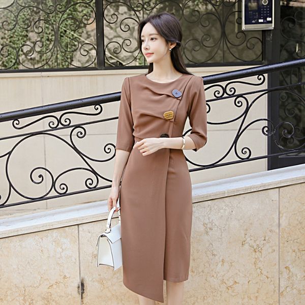 dress female work midi party as brown woman around the neck dressed in sleeves, Black;gray
dress female work midi party as brown woman around the neck dressed in sleeves, Black;gray