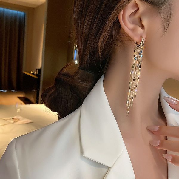 fashion luxury long tassel earring high-grade korean temperament jewelry present for girls lady 2021 ins temperament simple fashion earrings, Golden;silver
fashion luxury long tassel earring high-grade korean temperament jewelry present for girls lady 2021 ins temperament simple fashion earrings, Golden;silver