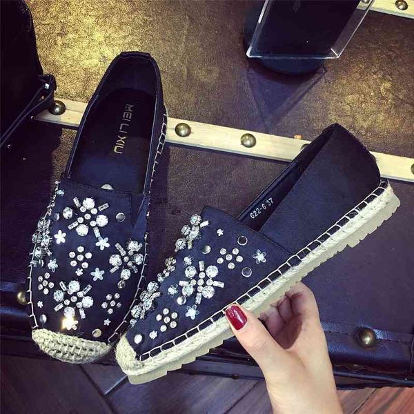 sandals 2021 spring canvas shallow mouth women's single thick rhinestone casual fisherman flat bottom lazy shoes, Black
sandals 2021 spring canvas shallow mouth women's single thick rhinestone casual fisherman flat bottom lazy shoes, Black