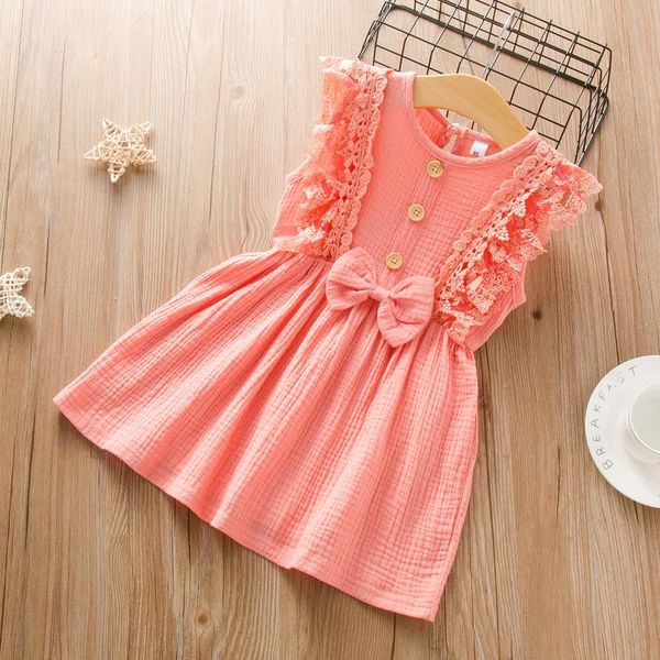 girl's dresses summer toddler infant kids baby girls lace sleeveless button ruffles cute bowknot solid colors princess party dress cost, Red;yellow
girl's dresses summer toddler infant kids baby girls lace sleeveless button ruffles cute bowknot solid colors princess party dress cost, Red;yellow