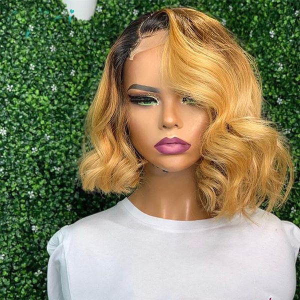 ombre blonde short body wave color hd transparent 13x4 lace front human hair wig with babyhair for fashion women dairly weart wigs, Black;brown
ombre blonde short body wave color hd transparent 13x4 lace front human hair wig with babyhair for fashion women dairly weart wigs, Black;brown