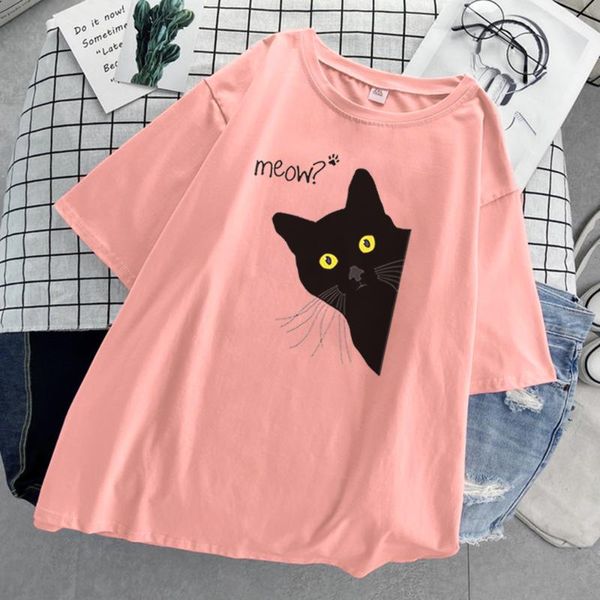 women's t-shirt kawaii cartoon black cat meow t shirts for girls 2021 summer soft casual korean style tees ins fashion women tshirts, White
women's t-shirt kawaii cartoon black cat meow t shirts for girls 2021 summer soft casual korean style tees ins fashion women tshirts, White