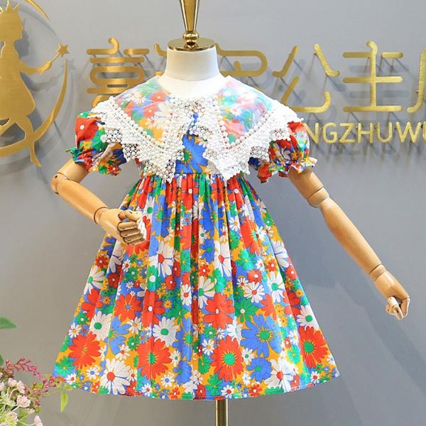 girl's dresses 2021 toddler girls dress flower print summer clothing casual clothes infant children outfit, Red;yellow
girl's dresses 2021 toddler girls dress flower print summer clothing casual clothes infant children outfit, Red;yellow