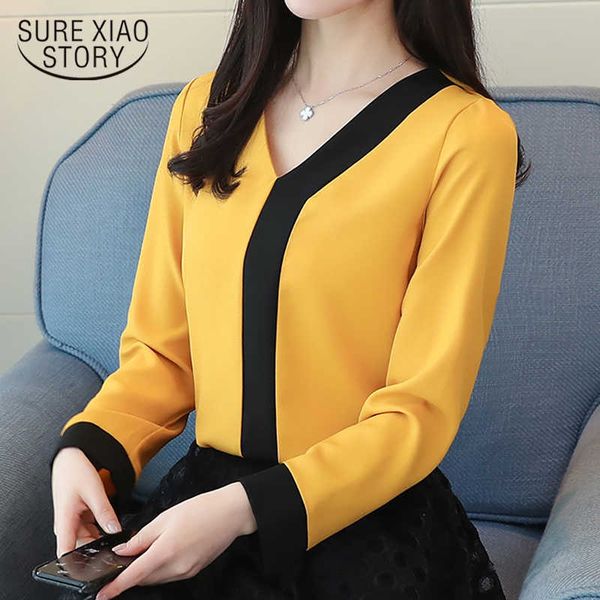 autumn chiffon office lady shirt women blouse long sleeve v-neck women patchwork women clothing shirts white d826 210527
autumn chiffon office lady shirt women blouse long sleeve v-neck women patchwork women clothing shirts white d826 210527