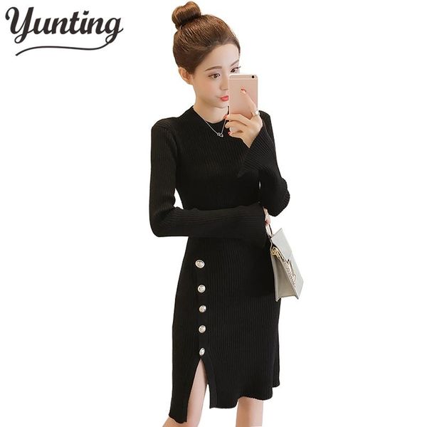 woman casual knit sweater solid color slim lady dress autumn winter dresses, Black;gray
woman casual knit sweater solid color slim lady dress autumn winter dresses, Black;gray