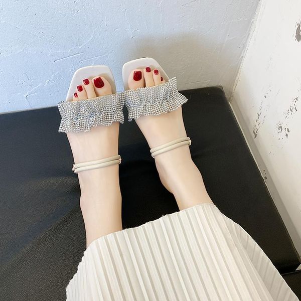 slippers strange style women crystal pu narrow band sandals summer shoes sweet open toe high heel mujer, Black
slippers strange style women crystal pu narrow band sandals summer shoes sweet open toe high heel mujer, Black