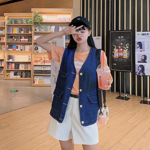 women's vests fashion denim vest women sleeveless jeans jacket casual slim summer waistcoats v-neck, Black;white
women's vests fashion denim vest women sleeveless jeans jacket casual slim summer waistcoats v-neck, Black;white