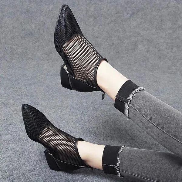 boots 2021 summer sandal woman chunky heel mesh ankle women heels 4cm pointed toe zipper boot ladies platform, Black
boots 2021 summer sandal woman chunky heel mesh ankle women heels 4cm pointed toe zipper boot ladies platform, Black