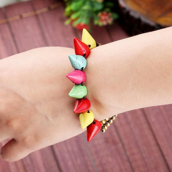 charm bracelets bohemian ethnic style retro conical semi-precious stones women's bracelet wax rope hand-woven beach creative female ban, Golden;silver
charm bracelets bohemian ethnic style retro conical semi-precious stones women's bracelet wax rope hand-woven beach creative female ban, Golden;silver