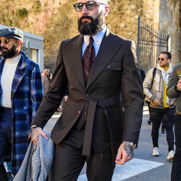 men's suits & blazers arrival brown men with belt costume wedding tuxedo terno masculino prom groom party 2 pcs slim fit blazer jacket+, White;black
men's suits & blazers arrival brown men with belt costume wedding tuxedo terno masculino prom groom party 2 pcs slim fit blazer jacket+, White;black
