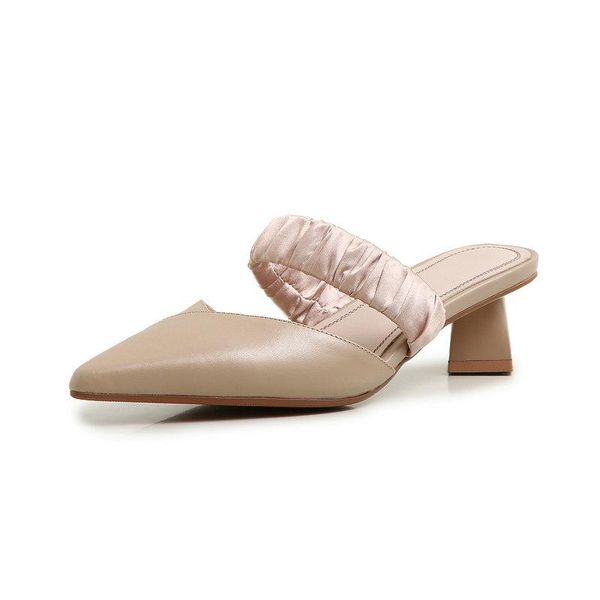 women sandals mules genuine leather 5.5cm high heels slippers party wedding pointed toe summer shoes black apricot
women sandals mules genuine leather 5.5cm high heels slippers party wedding pointed toe summer shoes black apricot