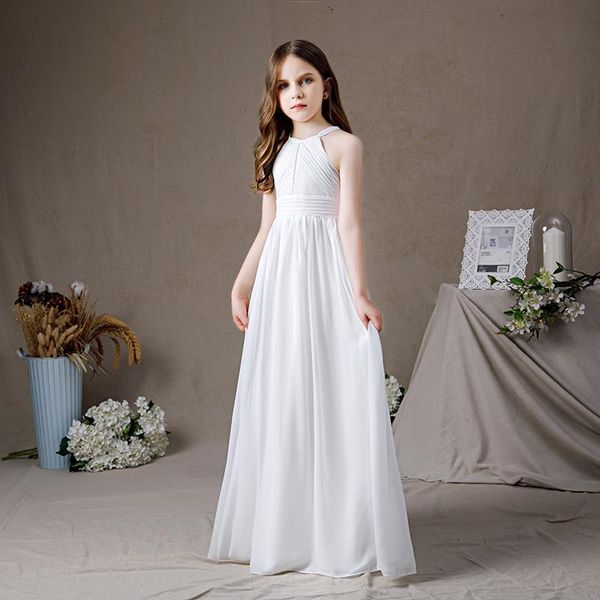 girl's dresses a-line halter neck floor length chiffon junior bridesmaid dress with appliques / ruching, Red;yellow
girl's dresses a-line halter neck floor length chiffon junior bridesmaid dress with appliques / ruching, Red;yellow