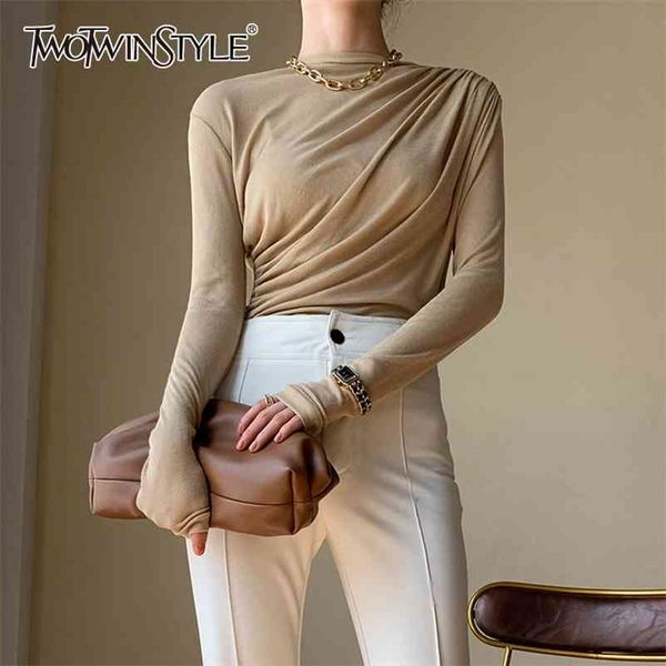 twotwinstyle casual black t shirt for women o neck long sleeve solid minimalist female summer fashion new tide clothes 210324, White
twotwinstyle casual black t shirt for women o neck long sleeve solid minimalist female summer fashion new tide clothes 210324, White