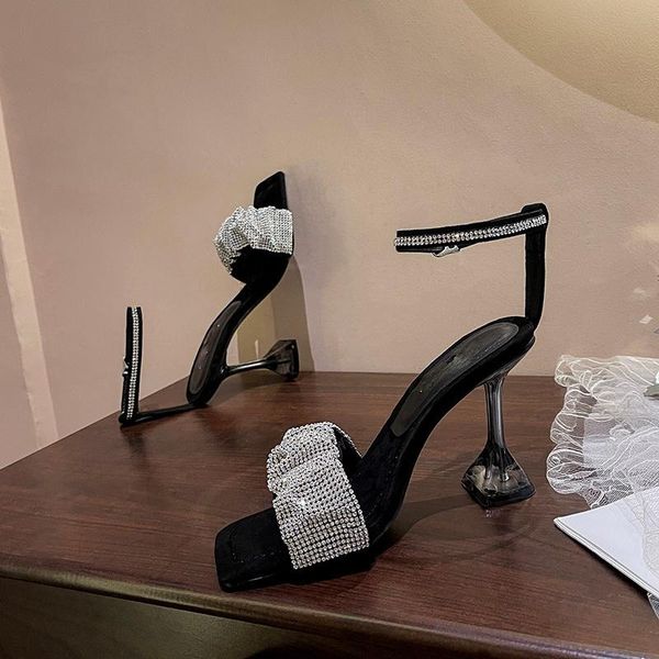 sandals 2021 summer square toe slippers rhinestone stiletto heels banquet, Black
sandals 2021 summer square toe slippers rhinestone stiletto heels banquet, Black