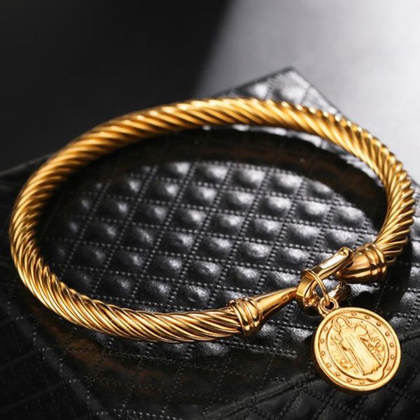 bangle stainless steel jesus san benito wire bangles saint benedict medal charm bracelet for women religious jewelry gift, Black
bangle stainless steel jesus san benito wire bangles saint benedict medal charm bracelet for women religious jewelry gift, Black