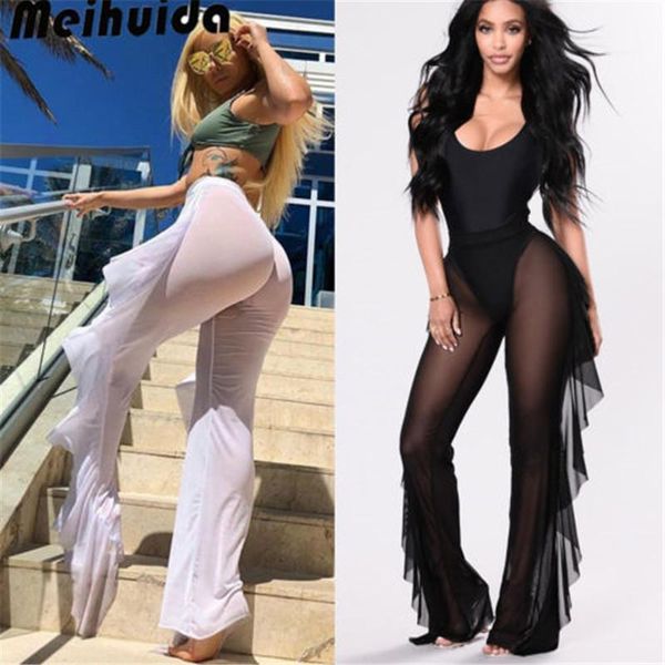 ruffle women beach mesh pants sheer wide leg transparent see through sea holiday cover up bikini trouser pantalon women's & capris, Black;white
ruffle women beach mesh pants sheer wide leg transparent see through sea holiday cover up bikini trouser pantalon women's & capris, Black;white