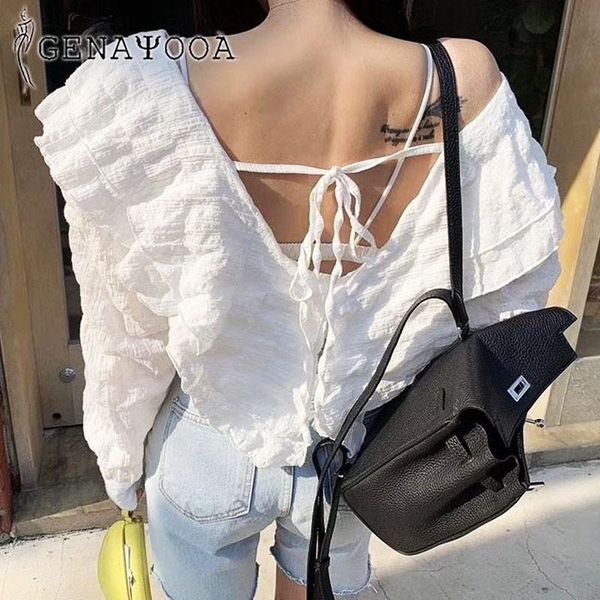 women's blouses & shirts genayooa streetwear deep v neck womens and blouse women elegant vintage off shoulder ladies 2021 autumn bl, White
women's blouses & shirts genayooa streetwear deep v neck womens and blouse women elegant vintage off shoulder ladies 2021 autumn bl, White
