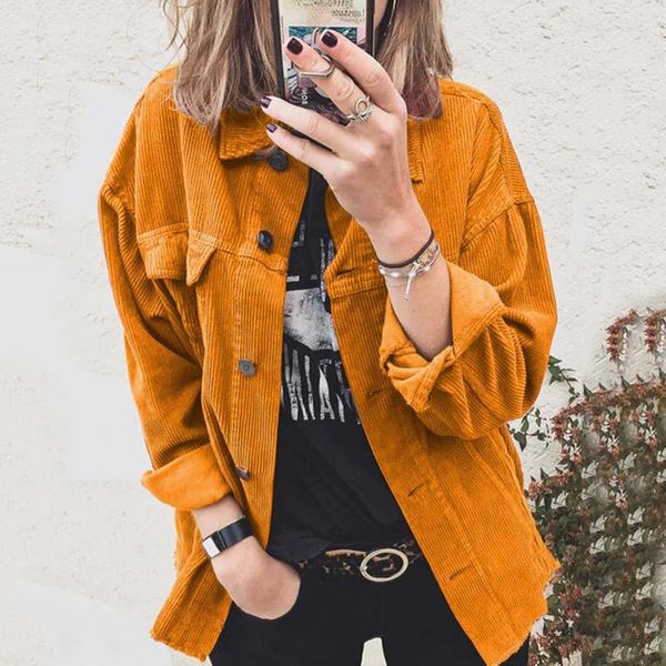 women's jackets 2021 autumn casual corduroy jacket women winter long sleeve coat for button black plus size overshirt, Black;brown
women's jackets 2021 autumn casual corduroy jacket women winter long sleeve coat for button black plus size overshirt, Black;brown