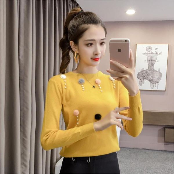 women's sweaters 2021 autumn and winter korean edition short slim pullover woman's with knitted underwear, White;black
women's sweaters 2021 autumn and winter korean edition short slim pullover woman's with knitted underwear, White;black